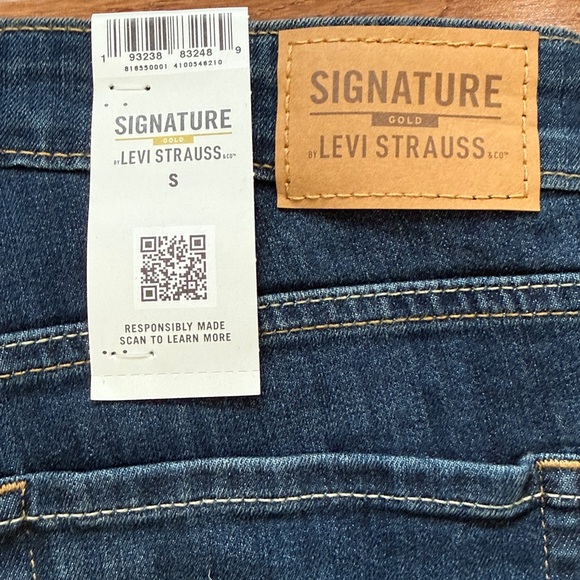 MATERNITY Signature by Levi Strauss Dark Blue Wash Skinny Jeans pull on Sz small - Picture 5 of 6